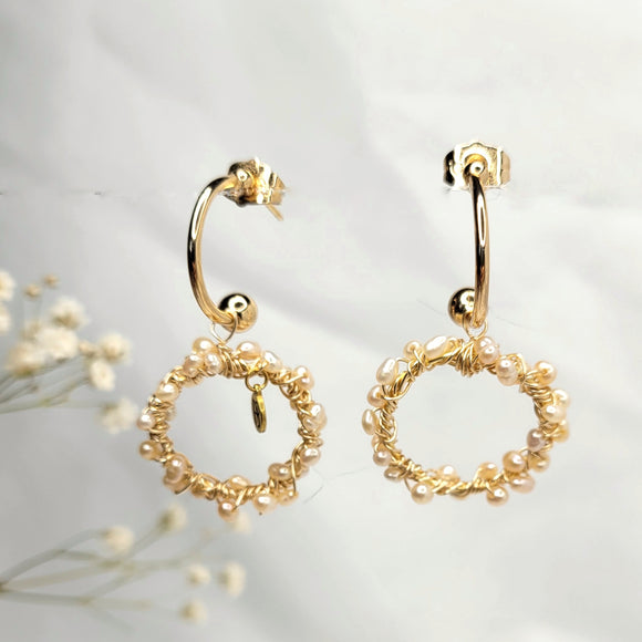 Hanging Pearl Hoops